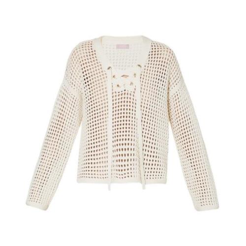 Luxe Sweater Bianco Lan Liu Jo , White , Dames