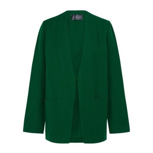 Smaragdgroene Linnen en Virgin Wool Jacket Cortana , Green , Dames