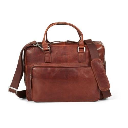 Leopold Bruine Laptoptas Howard London , Brown , Heren