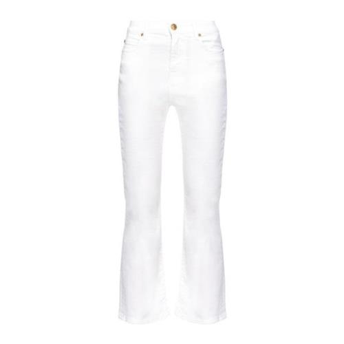 Bootcut Cropped Trousers in Wit Pinko , White , Dames