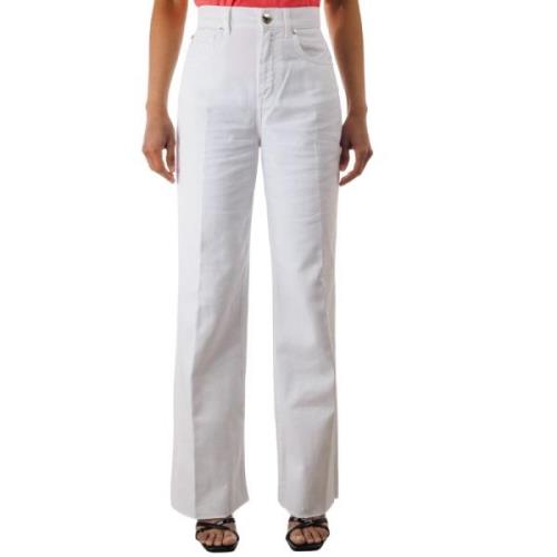 Wijde Denim Jeans Pinko , White , Dames