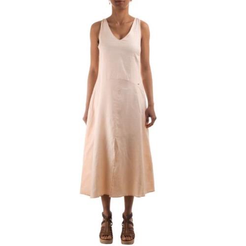 Mouwloze V-hals lange jurk Armani Exchange , Pink , Dames