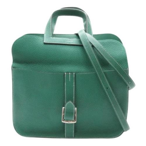 Pre-owned Leather crossbody-bags Hermès Vintage , Green , Dames