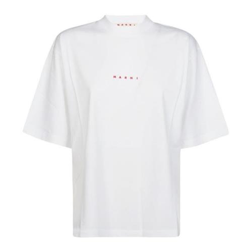 Logo Print T-Shirt Marni , White , Dames