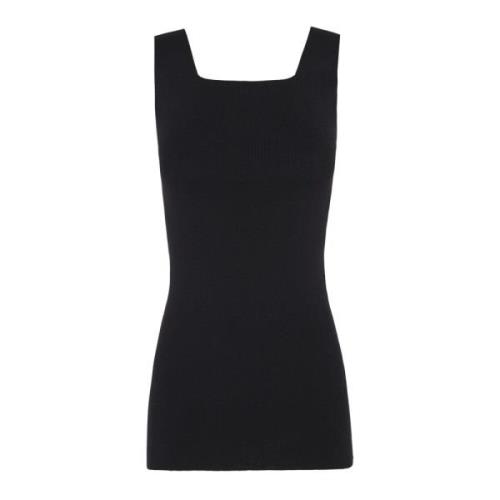 Top met vierkante hals in grafiet Cortana , Black , Dames