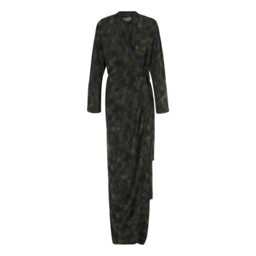 Zijden Kimono Jurk Klimt Print Cortana , Green , Dames