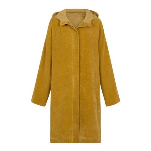 Gouden Velvet Oversize Parka Hoodie Cortana , Yellow , Dames