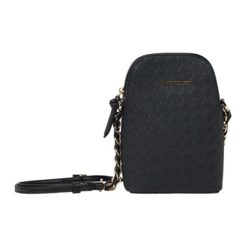 Boho Stijl Mini Tas in Bast Optiek Carlo Colucci , Black , Dames