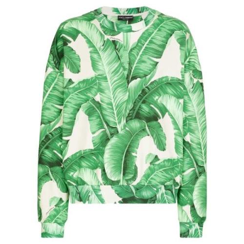 Grafische Print Katoenen Sweatshirt Dolce & Gabbana , Green , Heren