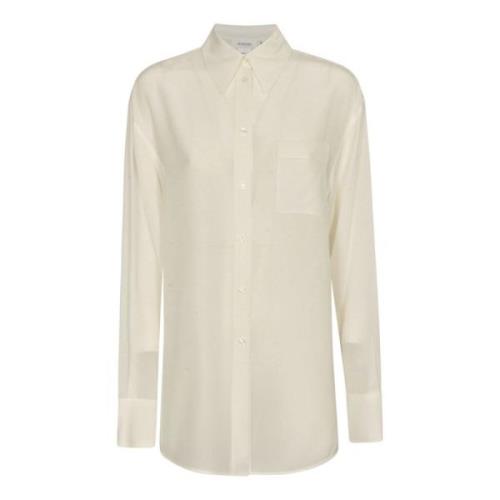 Witte Zijden Shirt Kristal Detail Sportmax , White , Dames