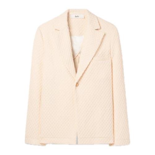 Geruite Blazer met 3D Effect Séfr , Beige , Heren