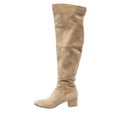 Pre-owned Suede boots Gianvito Rossi Pre-owned , Beige , Dames