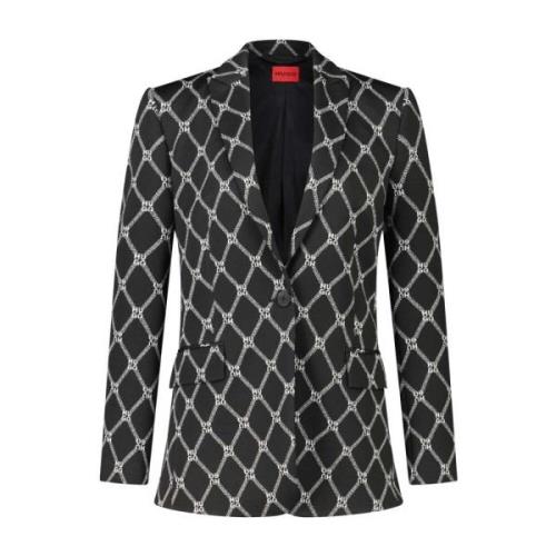 Blazer met Monogram Patroon Hugo Boss , Multicolor , Dames