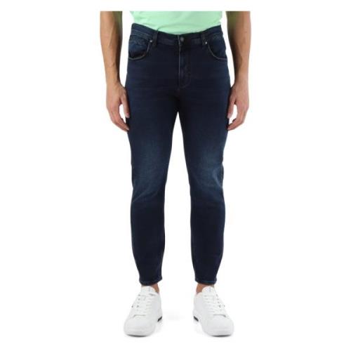 Cropped Skinny Fit Jeans met Vijf Zakken Antony Morato , Blue , Heren