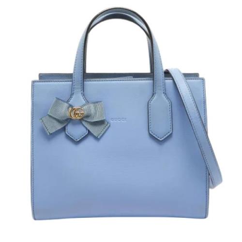 Pre-owned Leather totes Gucci Vintage , Blue , Dames