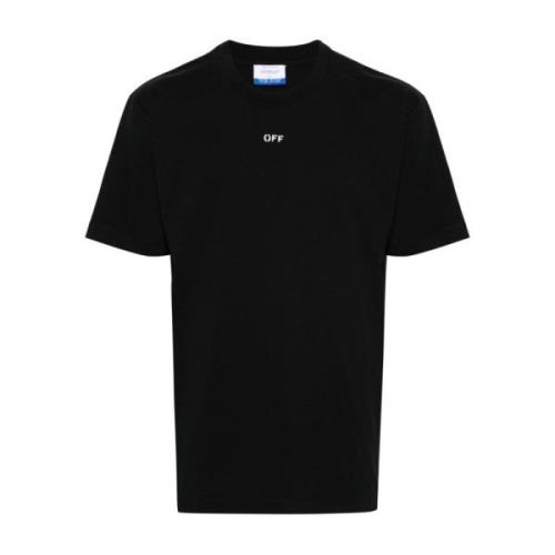 Zwart Logo Print Crew Neck T-shirt Off White , Black , Heren