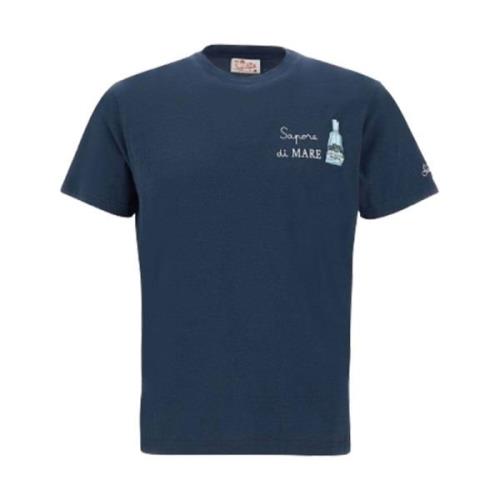 Blauw T-shirt met Stijl MC2 Saint Barth , Blue , Heren
