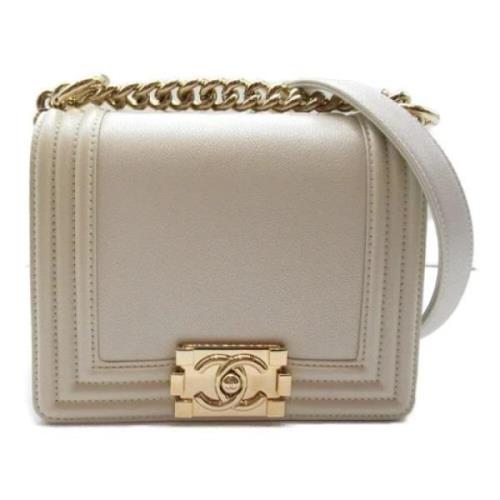 Pre-owned Leather crossbody-bags Chanel Vintage , White , Dames
