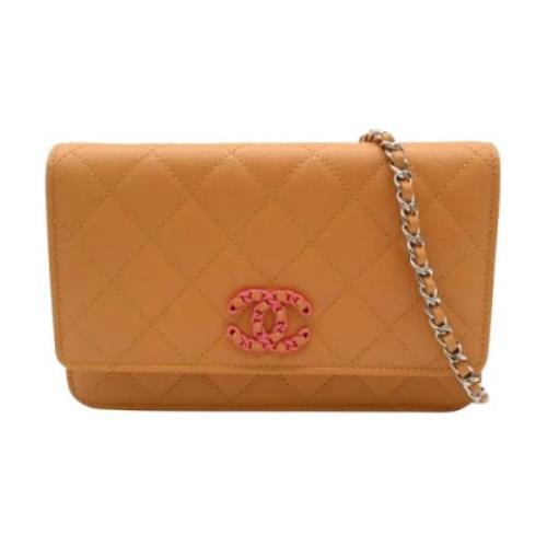 Pre-owned Leather crossbody-bags Chanel Vintage , Orange , Dames