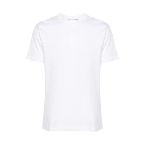 Logo Print Katoenen T-shirt Comme des Garçons , White , Heren