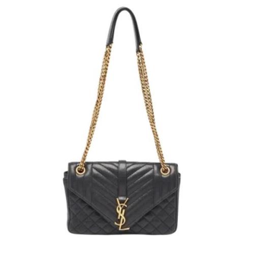 Pre-owned Leather shoulder-bags Yves Saint Laurent Vintage , Black , D...