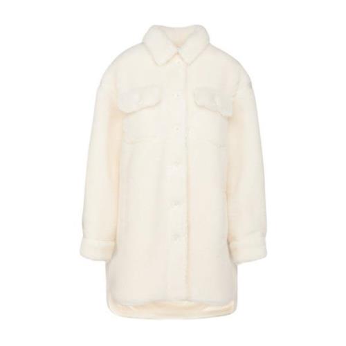 Eco Teddy Oversize Jas Sabi Stand Studio , White , Dames