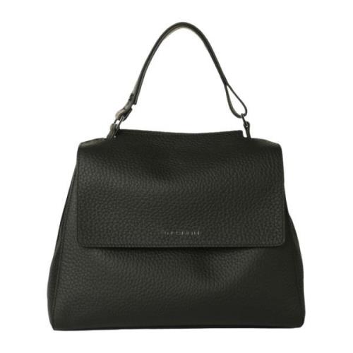 Zwarte leren Sveva tas Orciani , Black , Dames