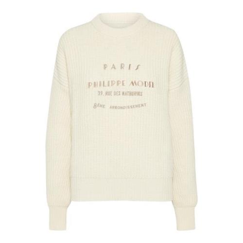 Vintage Wol Crewneck Sweater Philippe Model , White , Dames