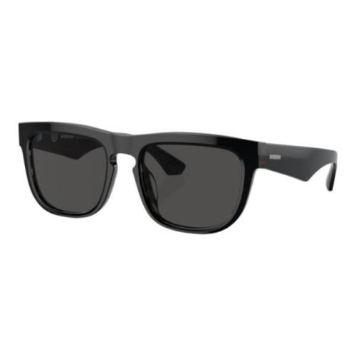 Rechthoekige zonnebril donkergrijs frame Burberry , Black , Heren