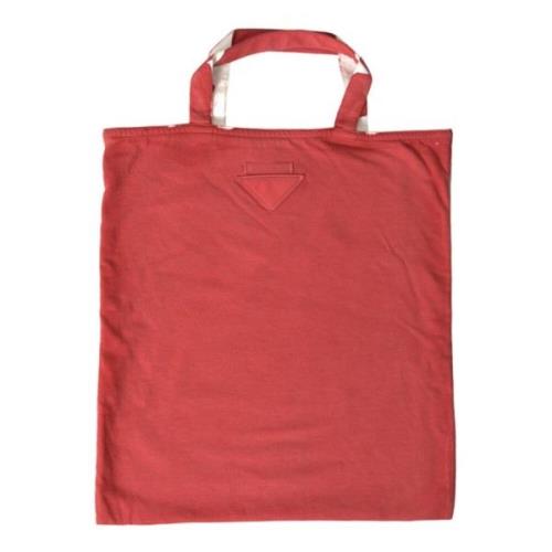 Rode en witte stoffen tote tas Prada , Red , Dames