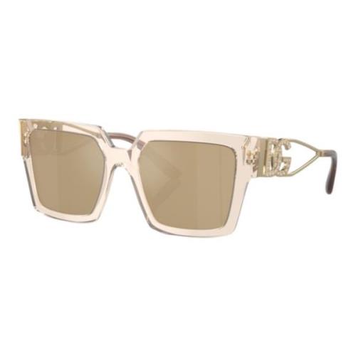 Dames zonnebril heldere spiegel geel Dolce & Gabbana , Beige , Dames