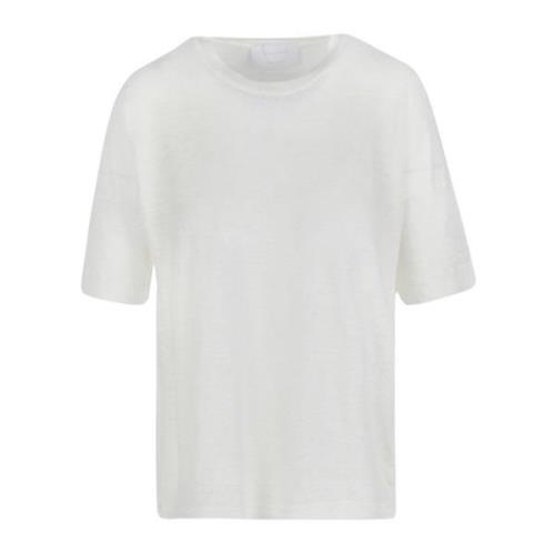 Linnen T-shirt met Ronde Hals Daniele Fiesoli , White , Dames