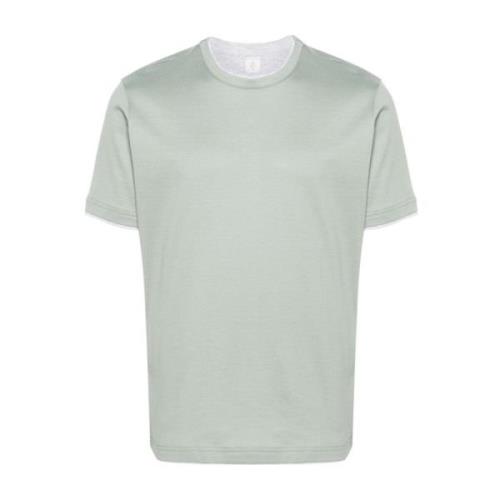 Gelaagd katoenen T-shirt Saliegroen Eleventy , Green , Heren