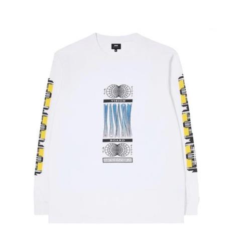 Witte Katoenen Longsleeve T-shirt Edwin , White , Heren