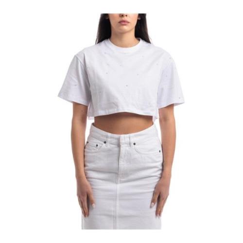 Studded T-shirt Dondup , White , Dames