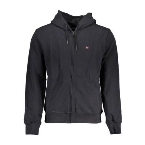 Zwarte Hooded Katoenen Sweatshirt met Borduurwerk Napapijri , Black , ...