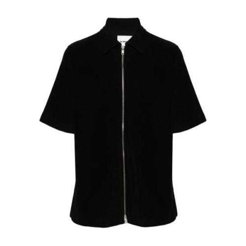 Zwarte Zip Shirt Katoenmix Jil Sander , Black , Heren