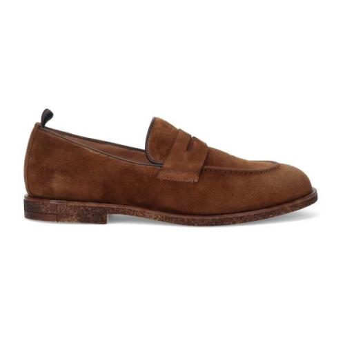 Bruine Suède Mocassin Schoenen Antica Cuoieria , Brown , Heren