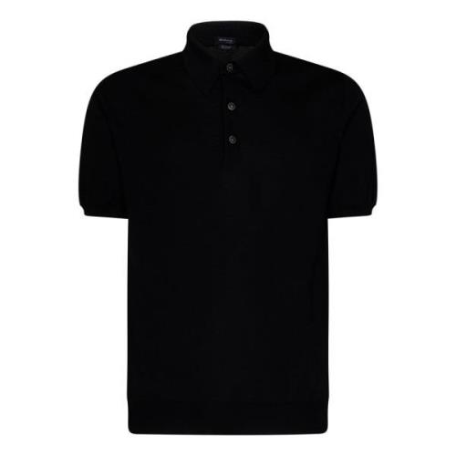 Zwarte Polo T-shirt 100% Katoen Kiton , Black , Heren