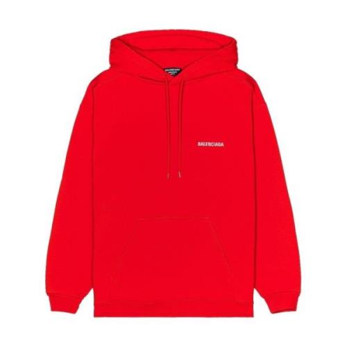 Geborduurde logo hoodie - Rood Balenciaga , Red , Heren