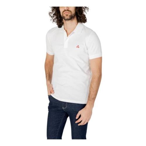 Witte Katoenen Poloshirt Knoopsluiting Peuterey , White , Heren