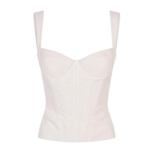 Witte Bustier Top van Zijdeblend Dsquared2 , White , Dames