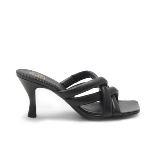 Trendy Leren Sandalen ASH , Black , Dames