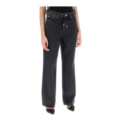Wide Trousers Ganni , Gray , Dames