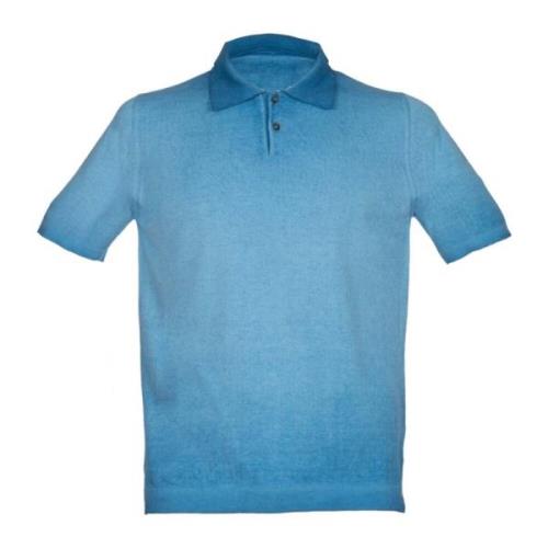Turquoise Polo Shirt met Reverse Cold Alpha Studio , Blue , Heren