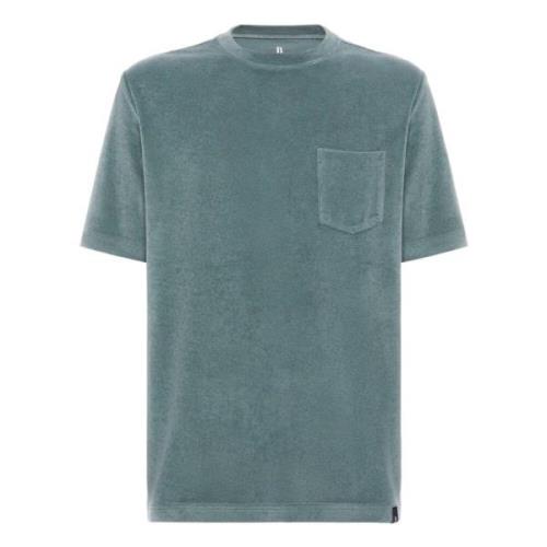 Katoen/Nylon T-shirt Boggi Milano , Green , Heren
