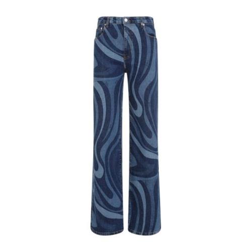 Wide Trousers Emilio Pucci , Blue , Dames