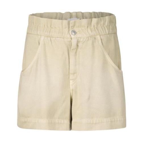 Hoge Taille Paperbag Shorts Isabel Marant , Beige , Dames