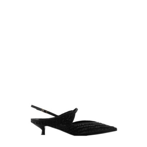 Elegante Beaded Slingback Sandalen Giorgio Armani , Black , Dames
