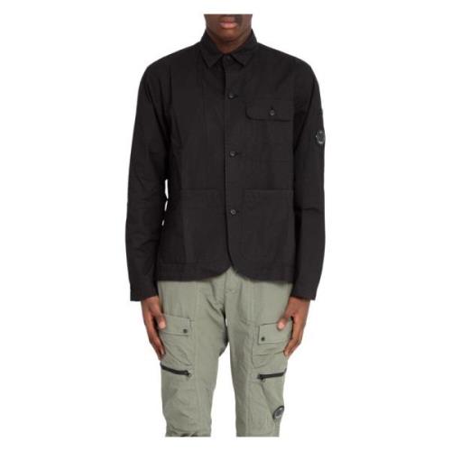 Popeline Workwear Overhemd C.p. Company , Black , Heren